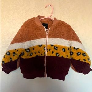 Art Class Cheetah Print Sherpa Bomber Jacket